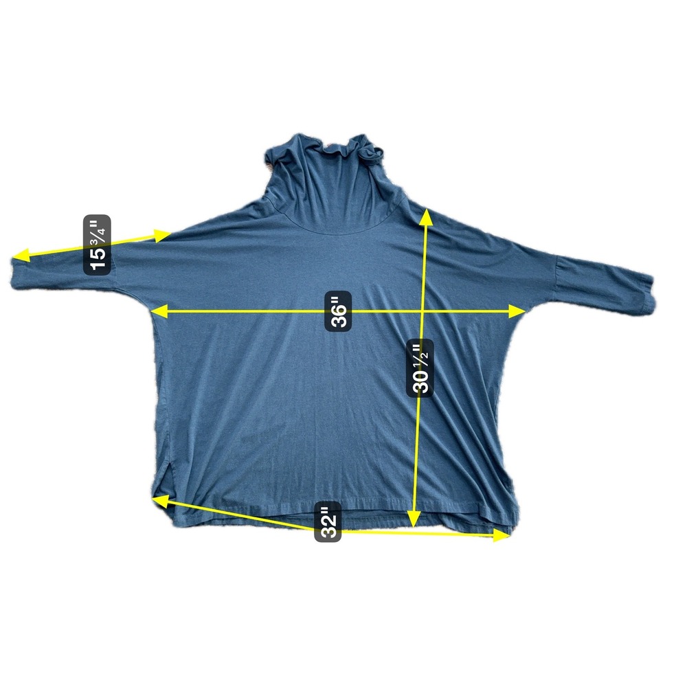 Bryn Walker Small Cowl Neck Tunic Shirt‎ Lagenlook Stretchy Bamboo Blend - Picture 8 of 8